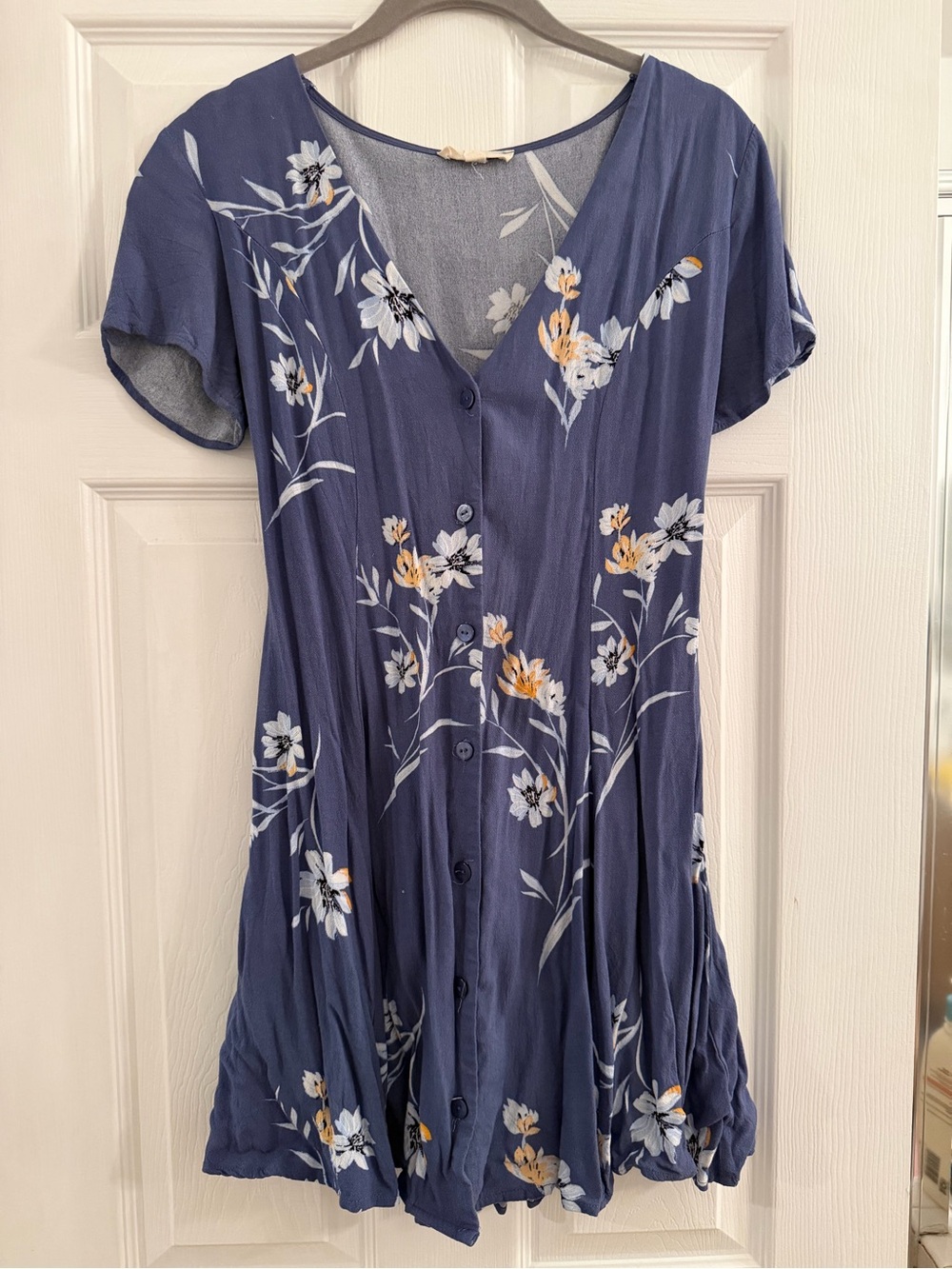 La Hearts Navy Blue Floral Mini Sun Dress